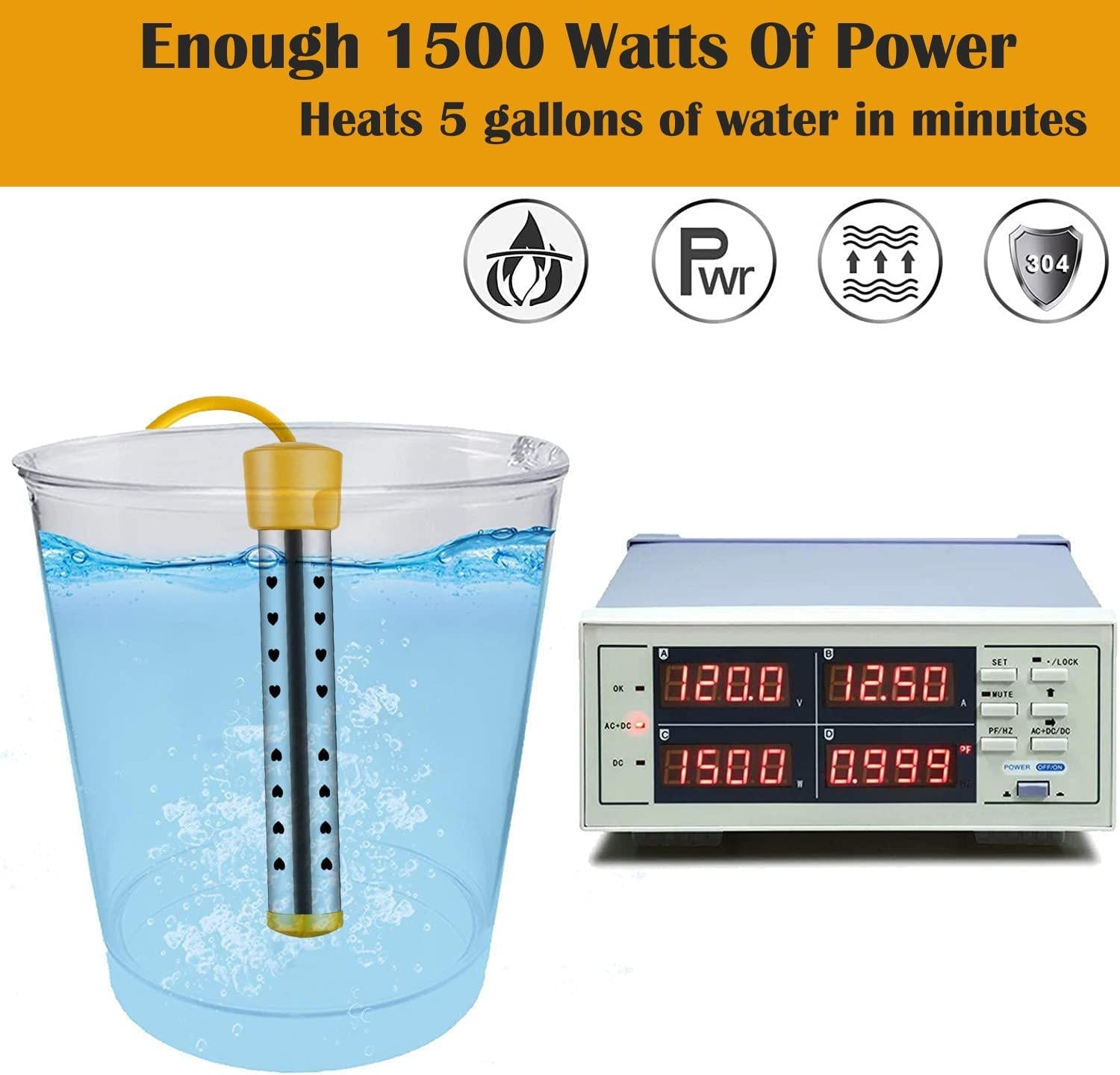Immersion Water Heater | Portable Travel Bucket Heater