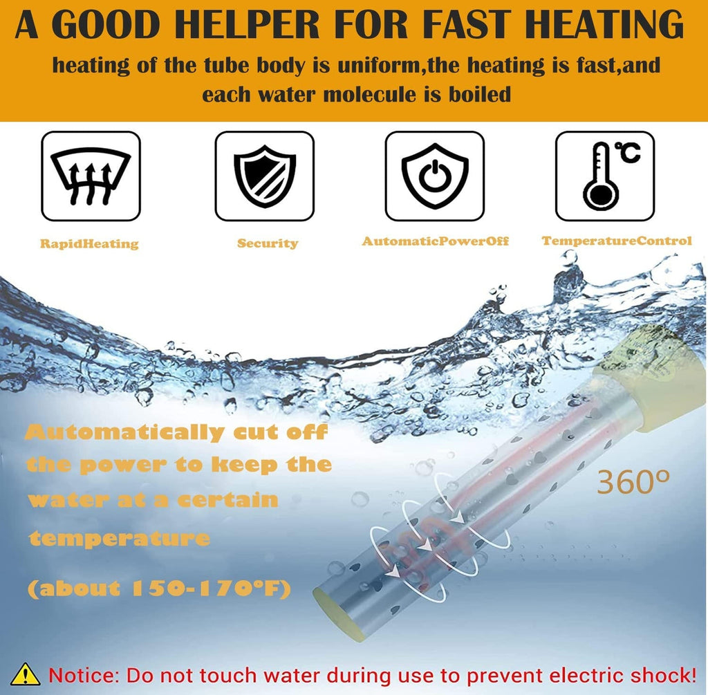 Immersion Water Heater | Portable Travel Bucket Heater