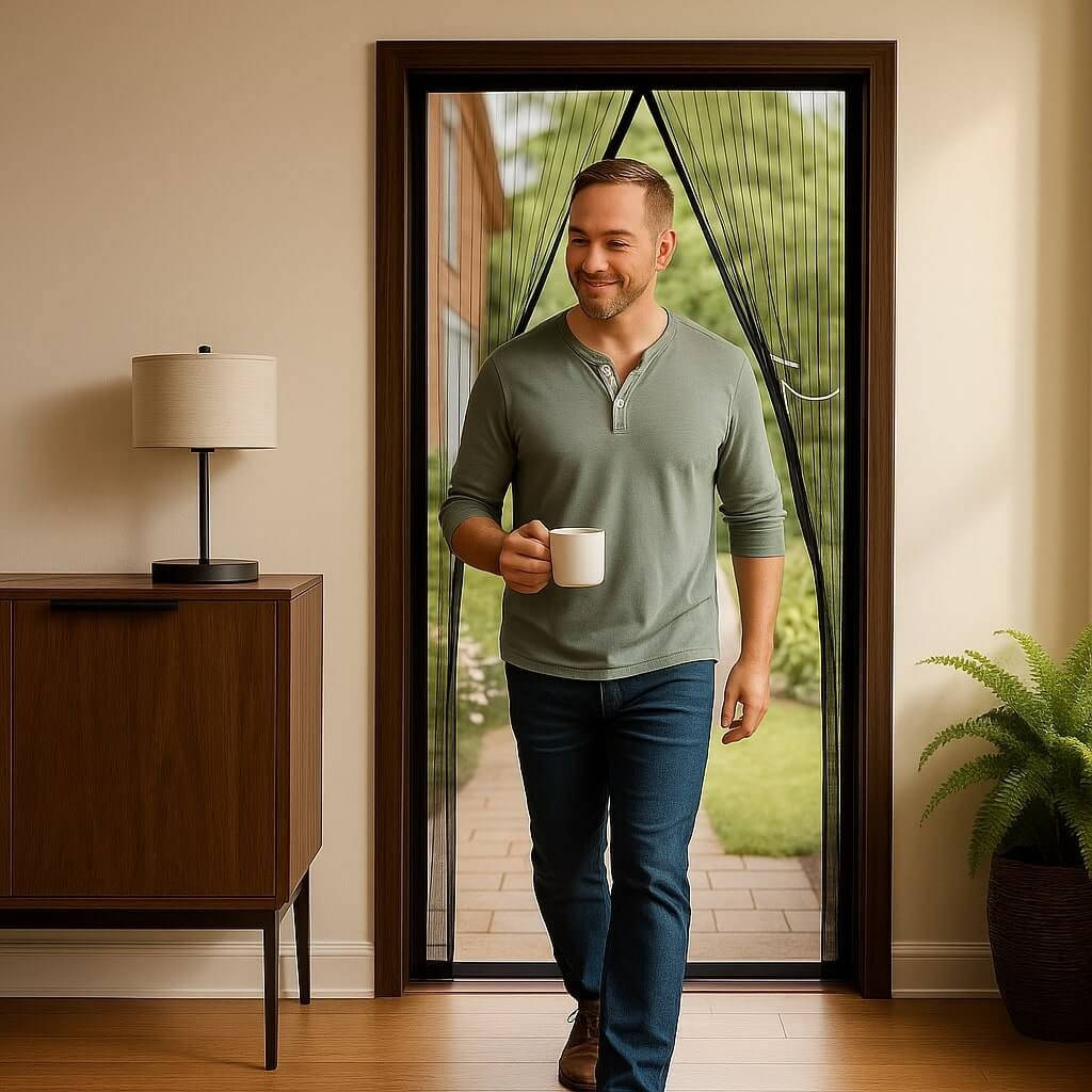Magnetic Screen Door | Custom Sizes, Hands-Free Mesh Door Curtain