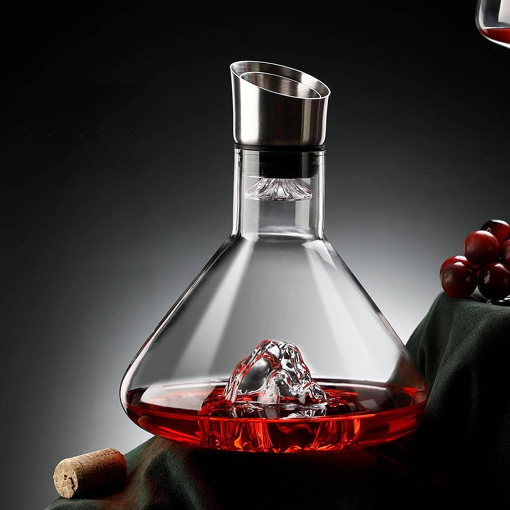 Crystal Glass Wine Decanter | Aerator Carafe for Red & White Wine