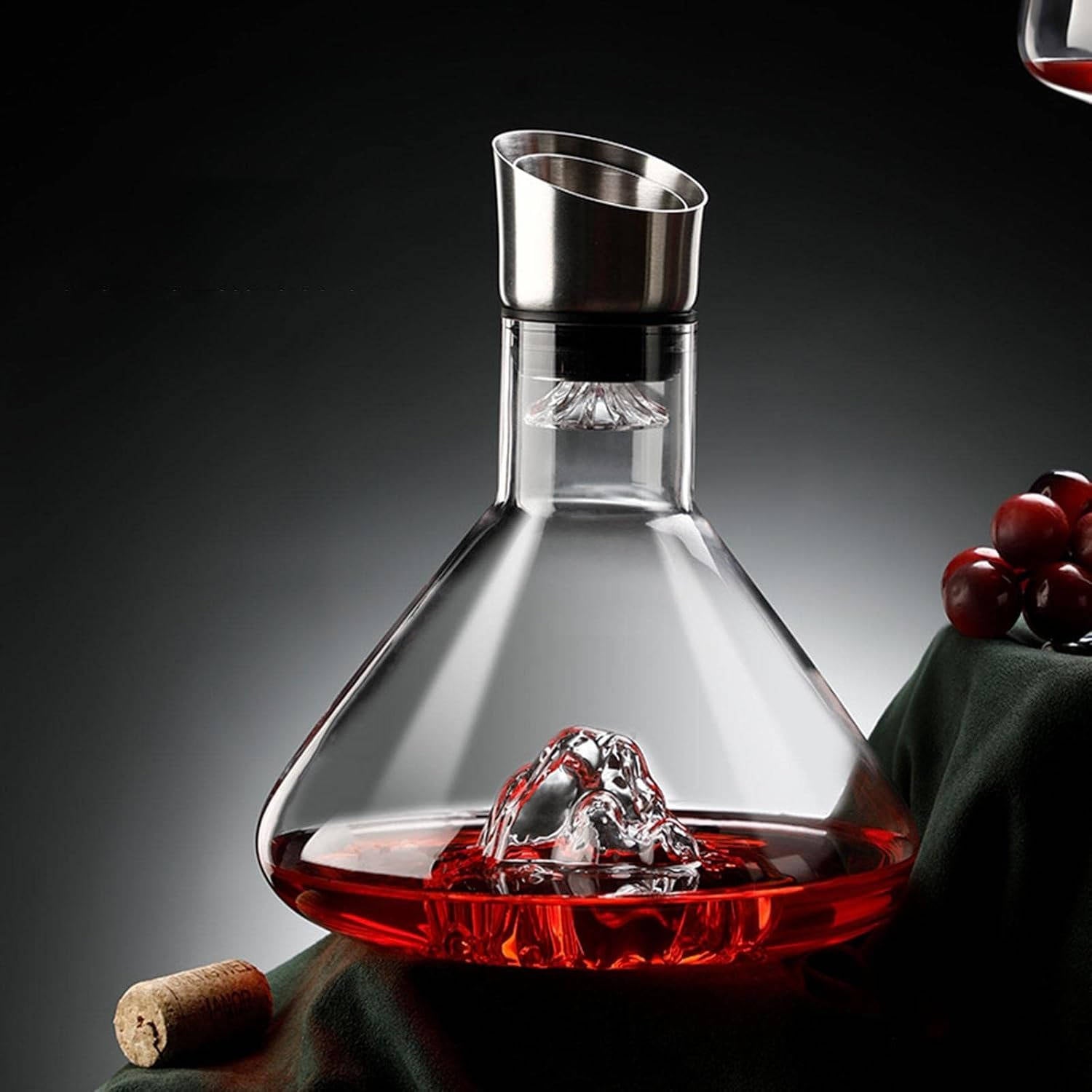 Crystal Glass Wine Decanter | Aerator Carafe for Red & White Wine