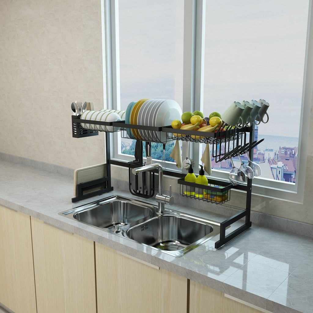 Over-Sink Dish Drying Rack | 34" Stainless Steel Kitchen Shelf