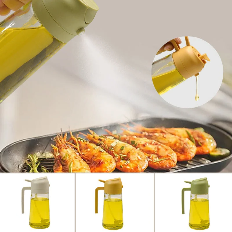2-in-1 Glass Oil Sprayer & Dispenser | Kitchen Mister Bottle