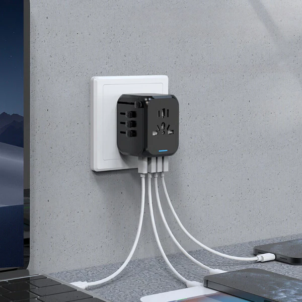 Multi-Port Travel Adapter | Universal Power Plug with USB Charging