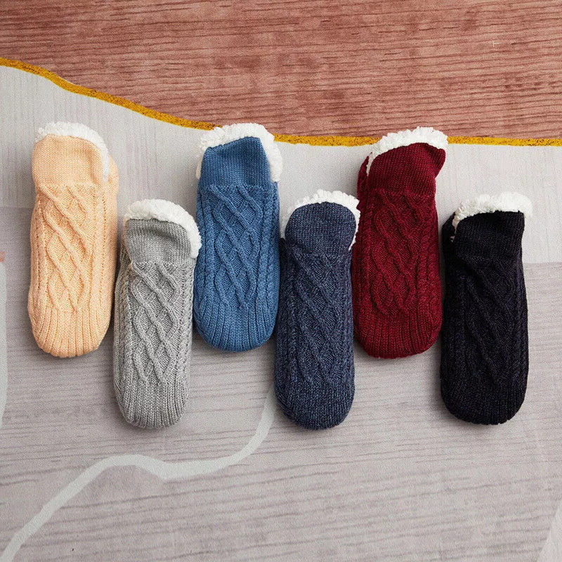 Thermal Grip Socks for Women | Non-Slip Warm Fleece Indoor Socks