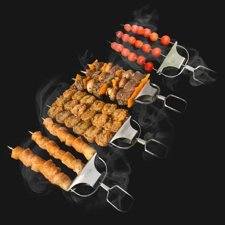 Three-Prong Grill Skewer Set | Heavy-Duty BBQ Fork for Campfire Cooking