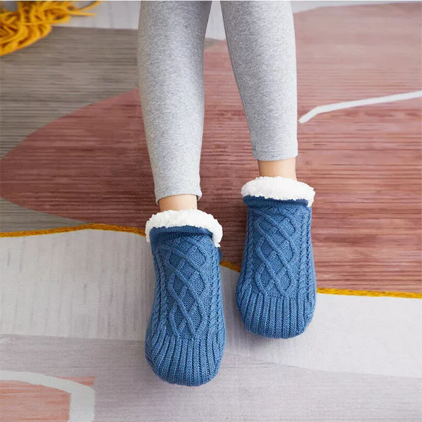 Thermal Grip Socks for Women | Non-Slip Warm Fleece Indoor Socks