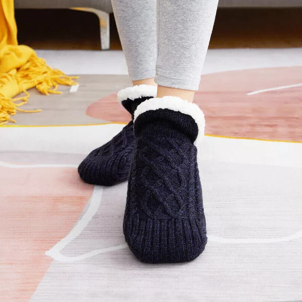 Thermal Grip Socks for Women | Non-Slip Warm Fleece Indoor Socks