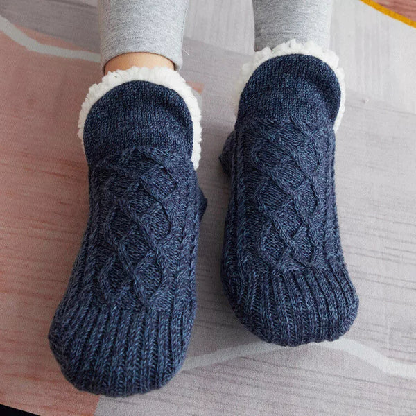 Thermal Grip Socks for Women | Non-Slip Warm Fleece Indoor Socks