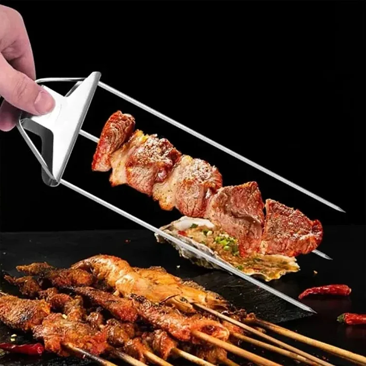 Three-Prong Grill Skewer Set | Heavy-Duty BBQ Fork for Campfire Cooking