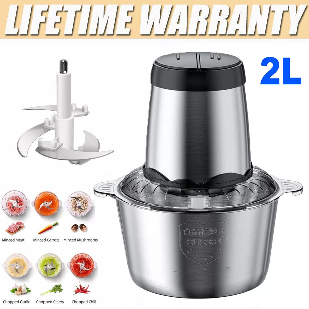 2L Food Chopper | Large Capacity Electric Vegetable Chopper & Blender