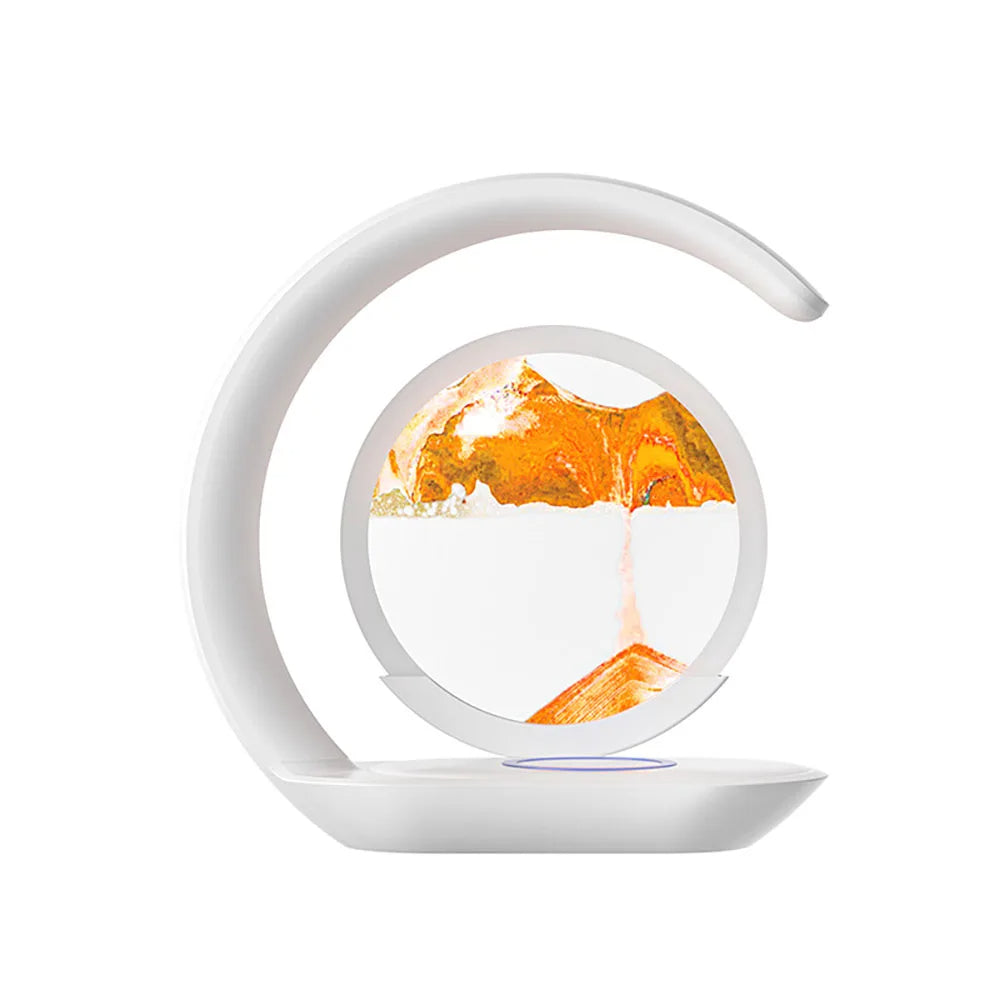 3D Sand Art Table Lamp | Wireless Charger Night Light Decoration